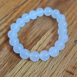 White Glass Beaded Bracelet